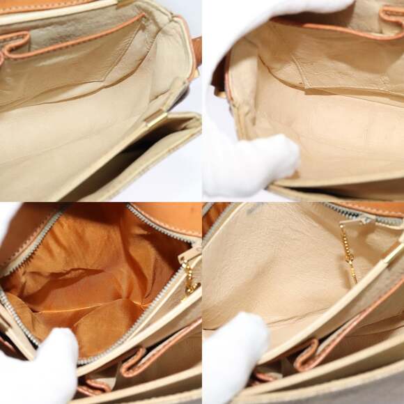 CELINE Macadam Canvas Shoulder Bag Pvc Beige Gold - Picture 12 of 13